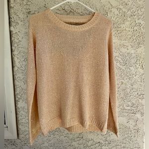 Long sleeve cream/peachy knitted top with sequins